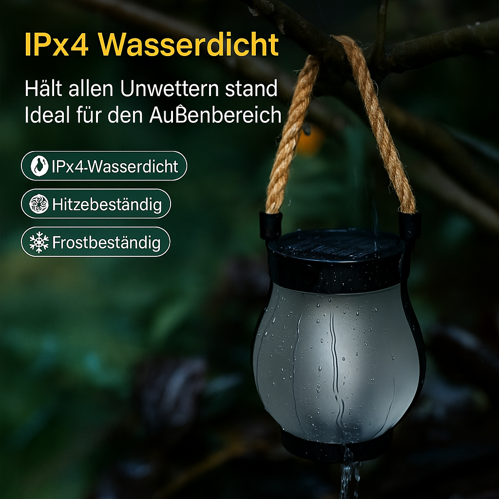 Solar LED Gartenlaterne mit Flammeneffekt – Outdoor Laterne für Terrasse & Balkon – 2 Beleuchtungsmodi (Flicker & Dauerlicht) – Wetterfest & Wiederaufladbar – Deko Lampe für Außenbereich