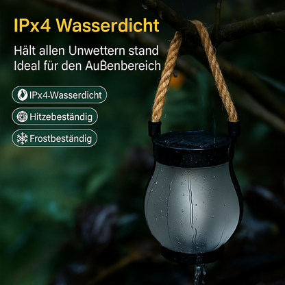 Solar LED Gartenlaterne mit Flammeneffekt – Outdoor Laterne für Terrasse & Balkon – 2 Beleuchtungsmodi (Flicker & Dauerlicht) – Wetterfest & Wiederaufladbar – Deko Lampe für Außenbereich