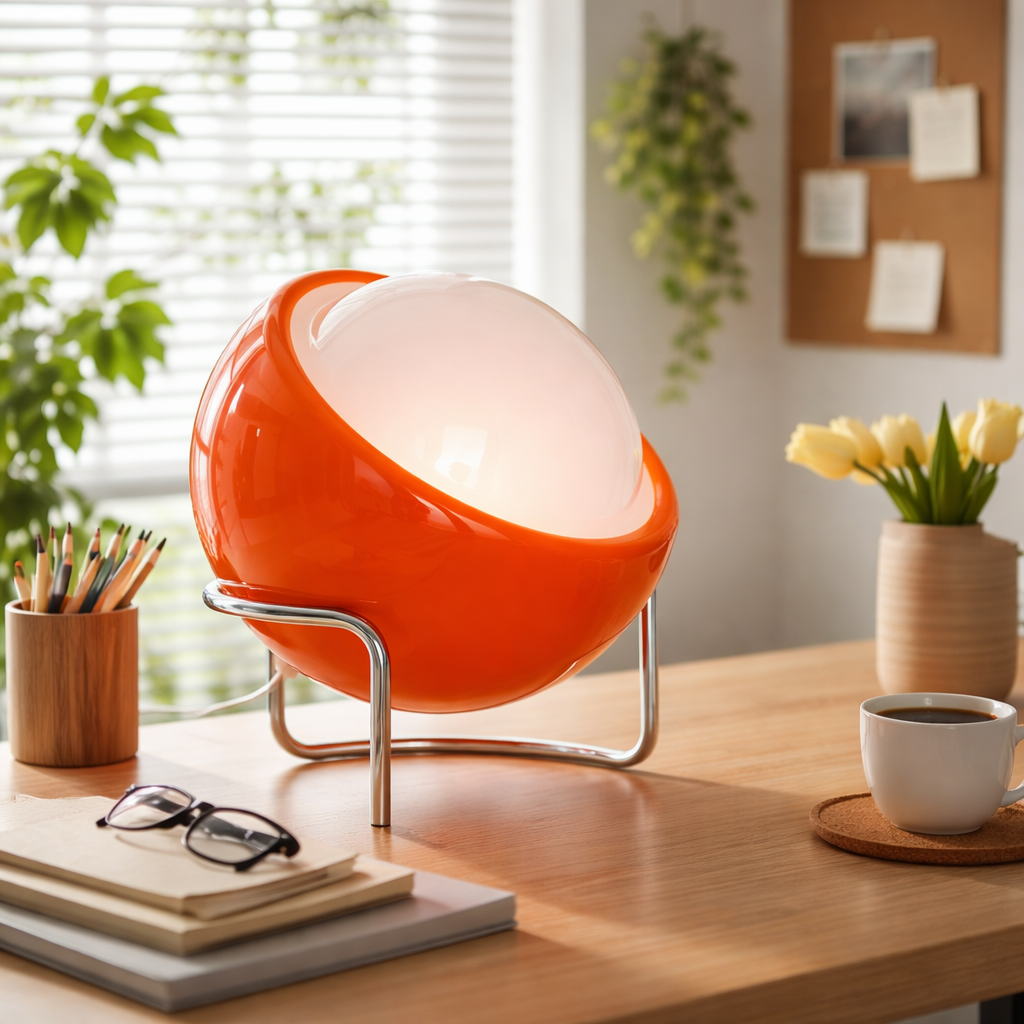 Bauhaus LED Tischlampe aus Glas – Retro Design Nachttischlampe für Schlafzimmer & Wohnzimmer, Nordic Design Tischleuchte