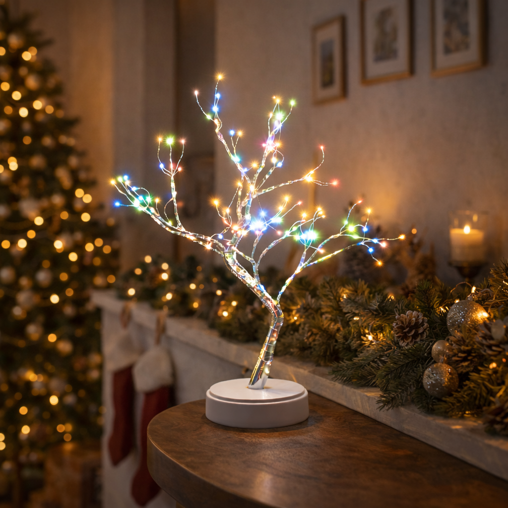 LumaTree Mehrfarbig  | LED Deko Baum mit Lichtern – Stimmungsvolle Tischlampe für Wohnzimmer & Schlafzimmer