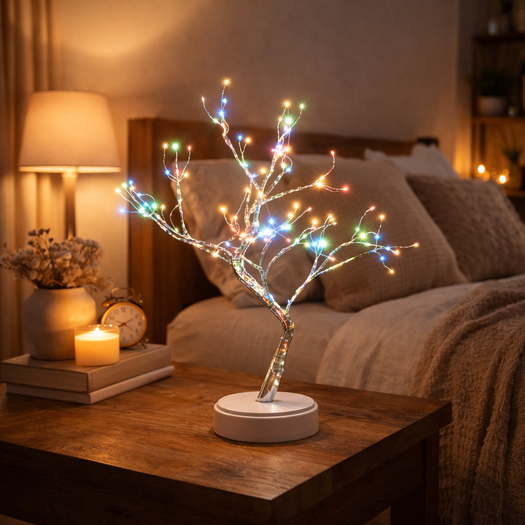 LumaTree Mehrfarbig  | LED Deko Baum mit Lichtern – Stimmungsvolle Tischlampe für Wohnzimmer & Schlafzimmer