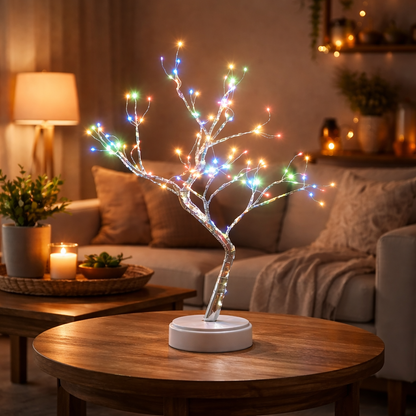 LumaTree Mehrfarbig  | LED Deko Baum mit Lichtern – Stimmungsvolle Tischlampe für Wohnzimmer & Schlafzimmer