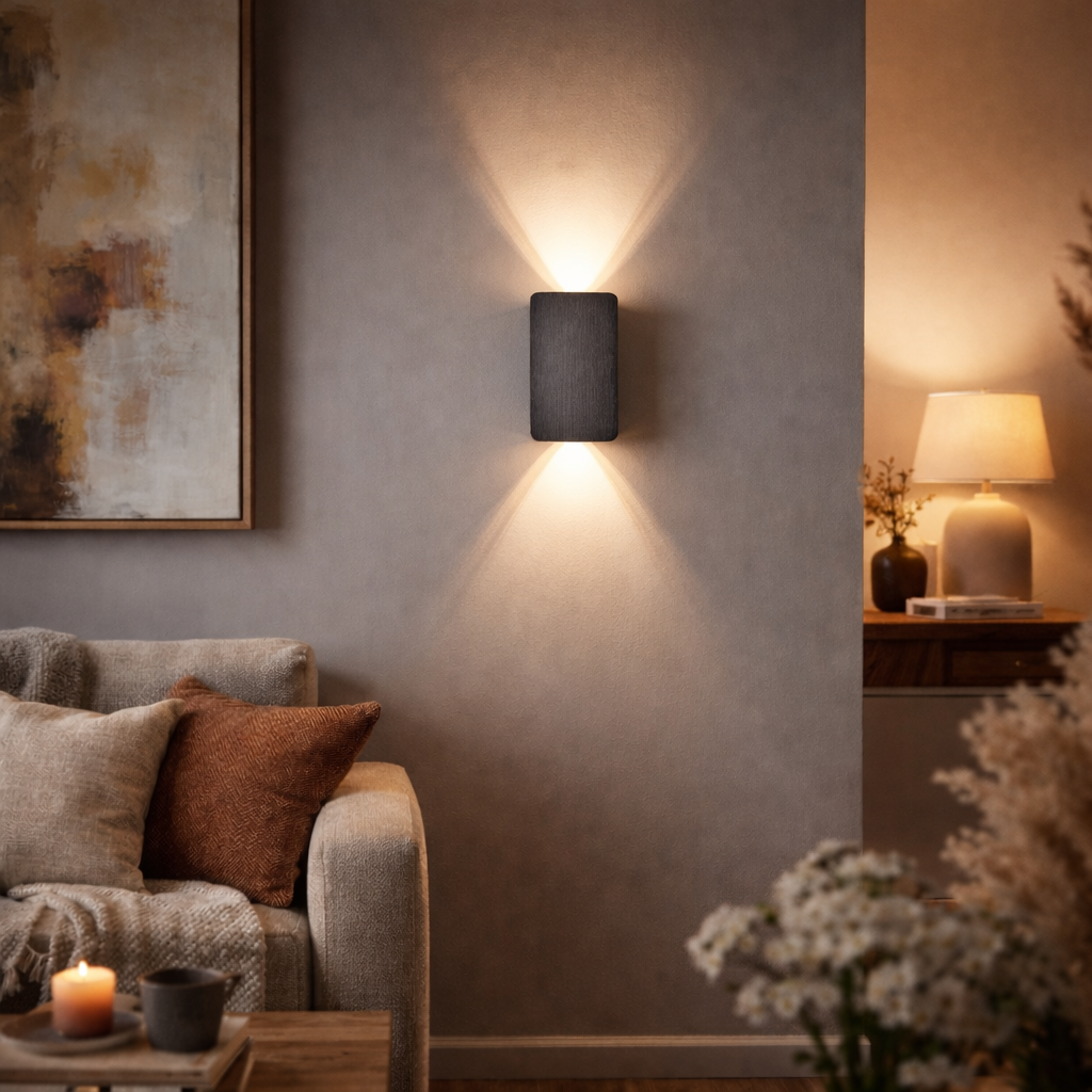 LED Wandleuchte Up Down – Moderne Aluminium Wandlampe IP65 – 6W Warmweiß für Innen & Außen