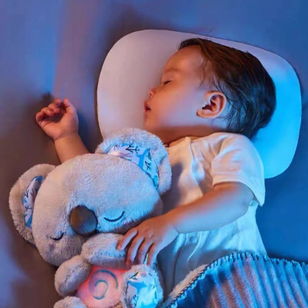 Koala Einschlafhilfe für Babys – Kuscheltier mit Licht & Weißem Rauschen | Beruhigende Spieluhr & Schlaftrainer