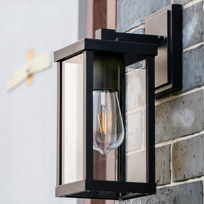 Moderne Außenwandleuchte Schwarz mit Glas – Warmweißes Außenlicht für Hauswand, Garten & Eingang