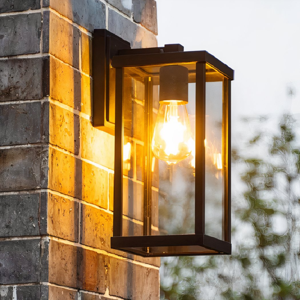 Moderne Außenwandleuchte Schwarz mit Glas – Warmweißes Außenlicht für Hauswand, Garten & Eingang