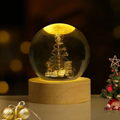 3D Kristall Kugel LED Nachtlicht – Planet Lampe mit USB, Warmweiß, Geschenk & Deko Licht