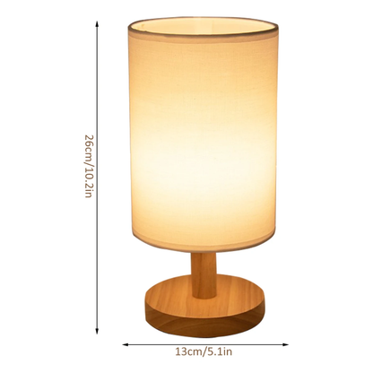 Holz Nachtlicht Tischlampe – 4 Varianten | Warmweiß Nachttischlampe aus Massivholz für Schlafzimmer & Wohnzimmer