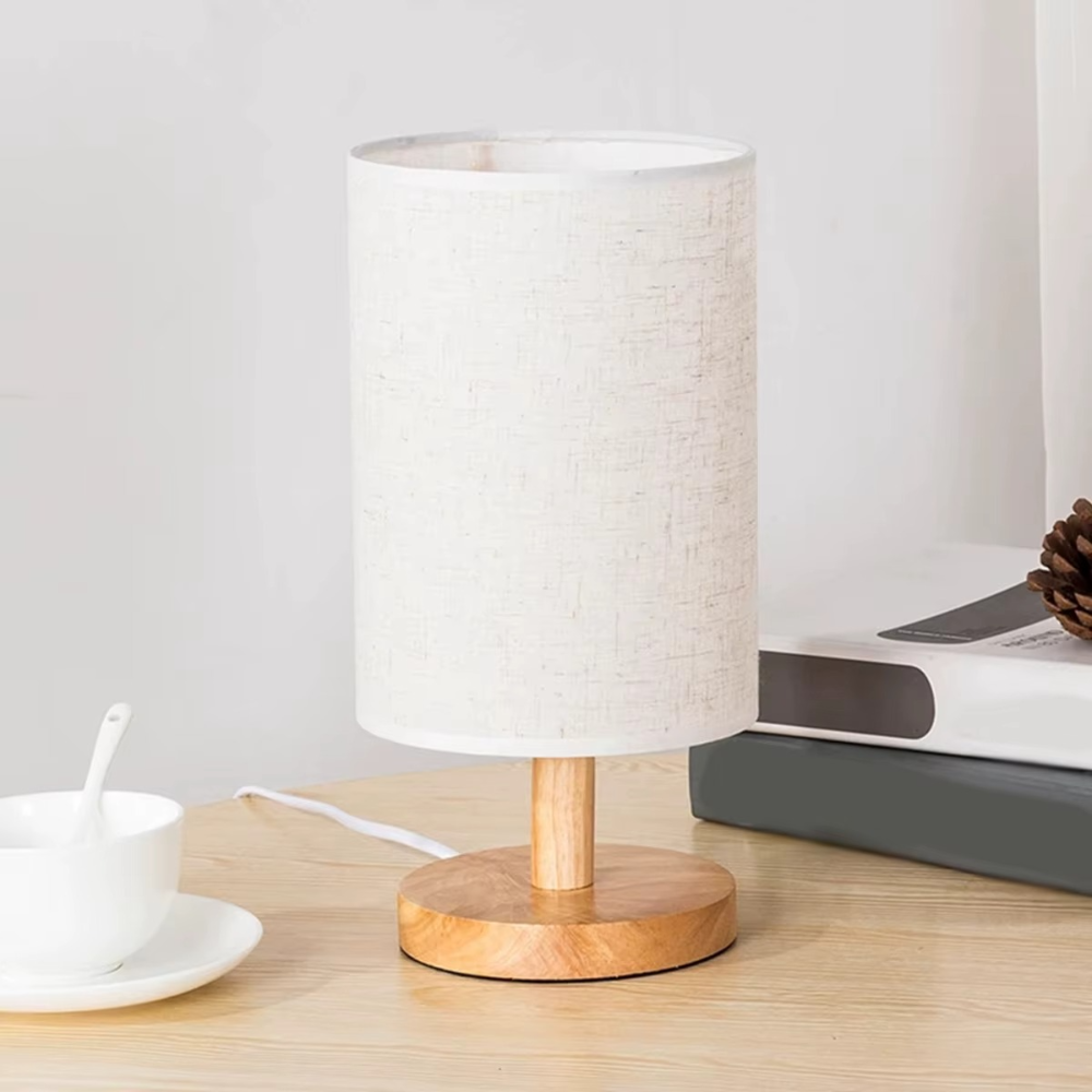 Holz Nachtlicht Tischlampe – 4 Varianten | Warmweiß Nachttischlampe aus Massivholz für Schlafzimmer & Wohnzimmer