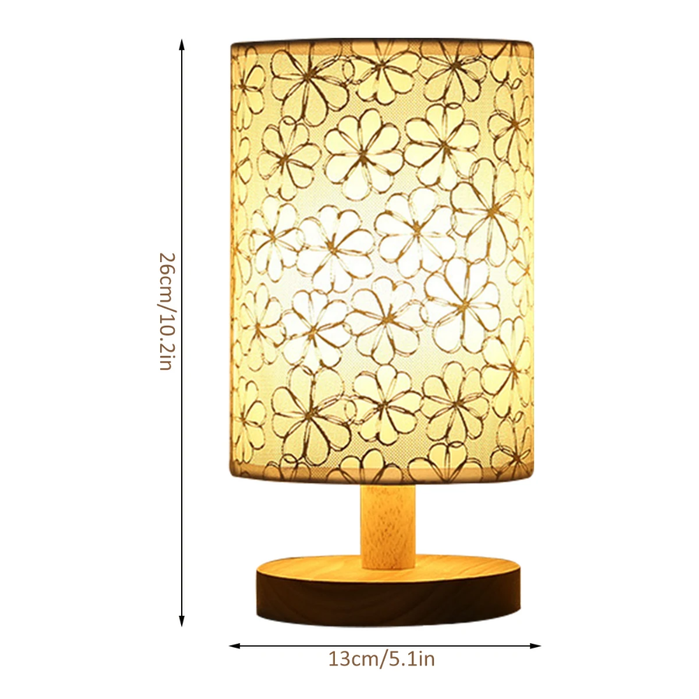 Holz Nachtlicht Tischlampe – 4 Varianten | Warmweiß Nachttischlampe aus Massivholz für Schlafzimmer & Wohnzimmer