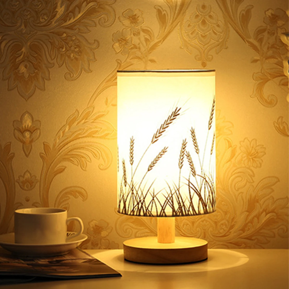 Holz Nachtlicht Tischlampe – 4 Varianten | Warmweiß Nachttischlampe aus Massivholz für Schlafzimmer & Wohnzimmer