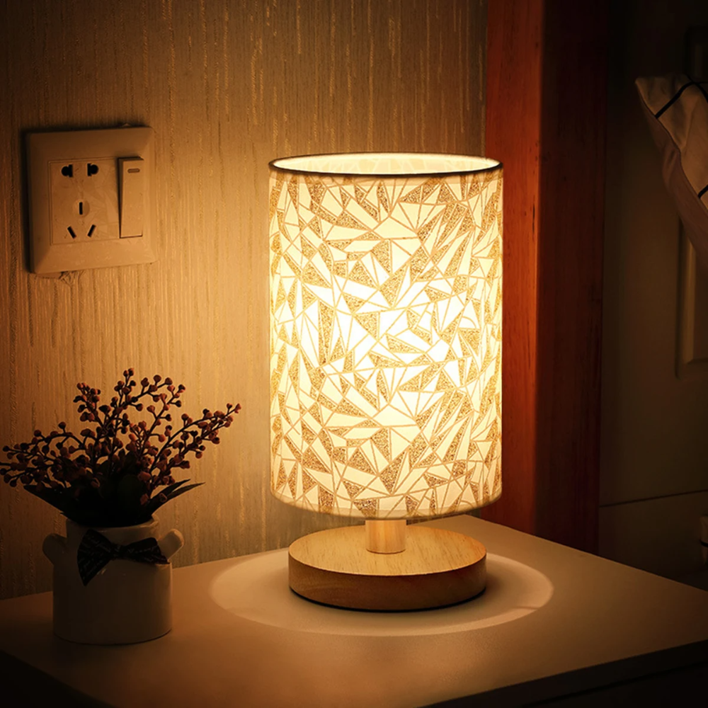 Holz Nachtlicht Tischlampe – 4 Varianten | Warmweiß Nachttischlampe aus Massivholz für Schlafzimmer & Wohnzimmer
