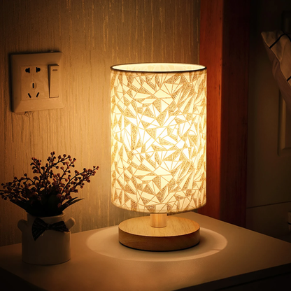 Holz Nachtlicht Tischlampe – 4 Varianten | Warmweiß Nachttischlampe aus Massivholz für Schlafzimmer & Wohnzimmer