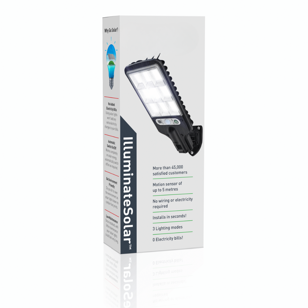 Solar LED Außenlampe mit Bewegungsmelder – Solarstrahler IP65, Außenwandleuchte mit Fernbedienung, Gartenbeleuchtung für Terrasse, Einfahrt & Hof
