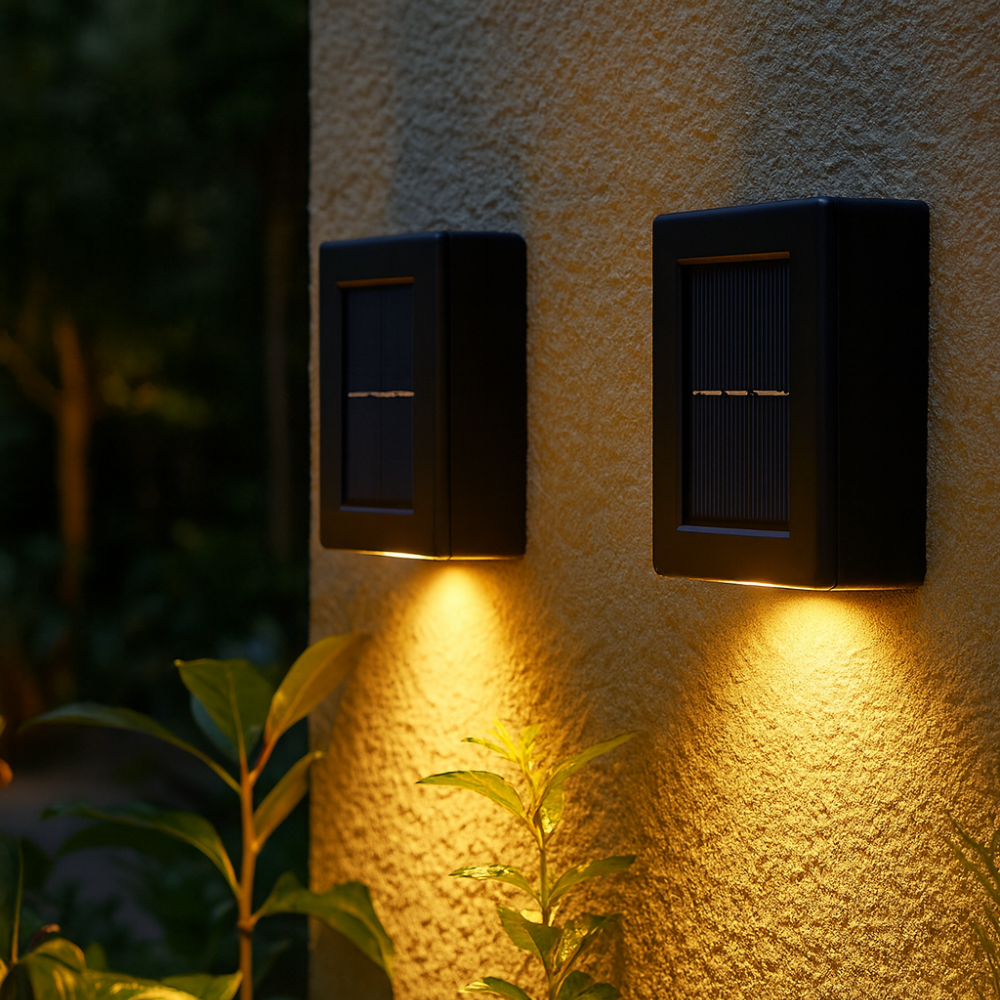 Solar LED Außen-Wandleuchte – Wetterfeste Gartenlampe mit warmweißem Licht