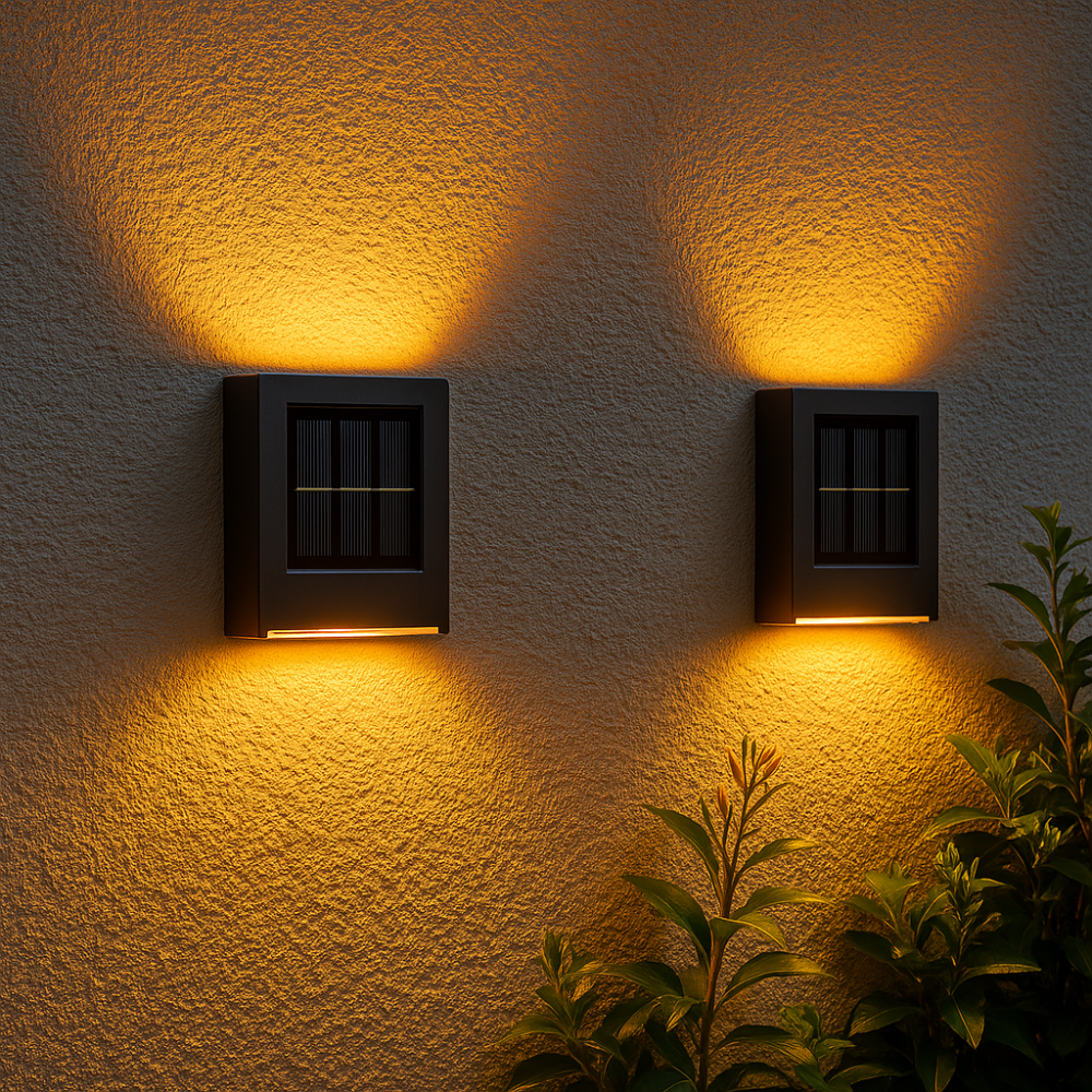 Solar LED Außen-Wandleuchte – Wetterfeste Gartenlampe mit warmweißem Licht
