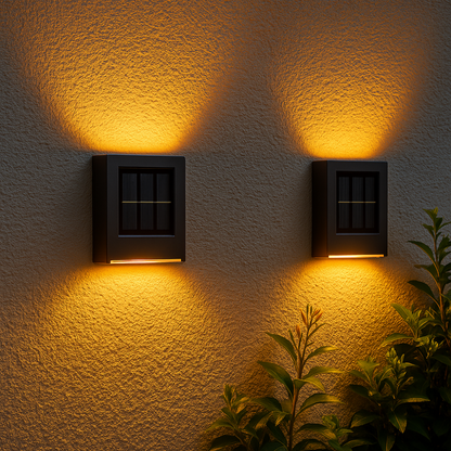 Solar LED Außen-Wandleuchte – Wetterfeste Gartenlampe mit warmweißem Licht