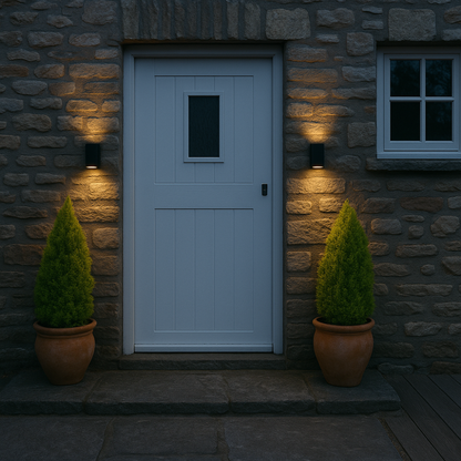 Solar LED Außen-Wandleuchte – Wetterfeste Gartenlampe mit warmweißem Licht