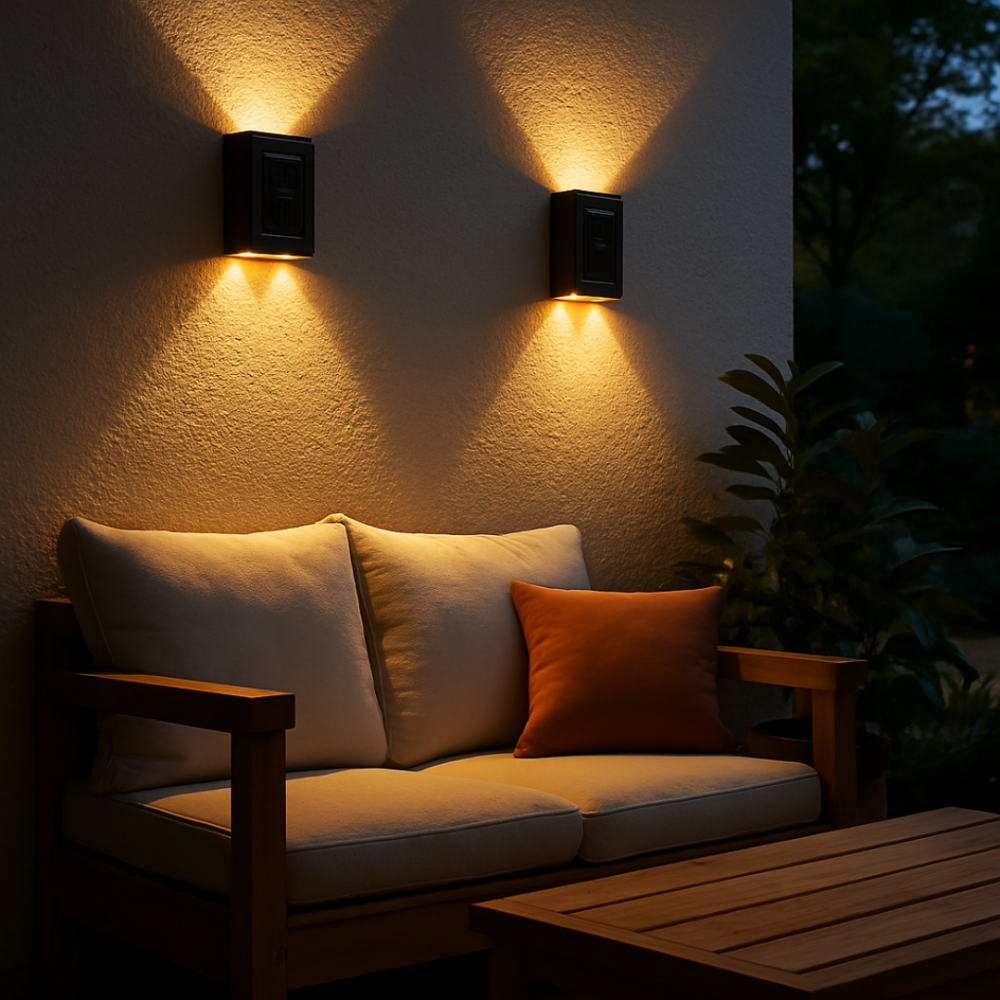 Solar LED Außen-Wandleuchte – Wetterfeste Gartenlampe mit warmweißem Licht