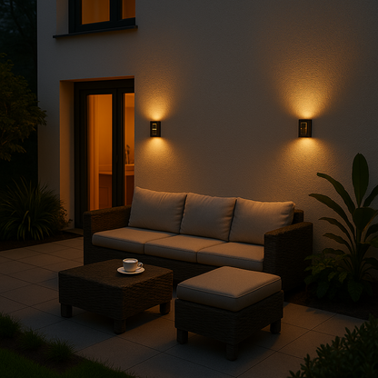 Solar LED Außen-Wandleuchte – Wetterfeste Gartenlampe mit warmweißem Licht
