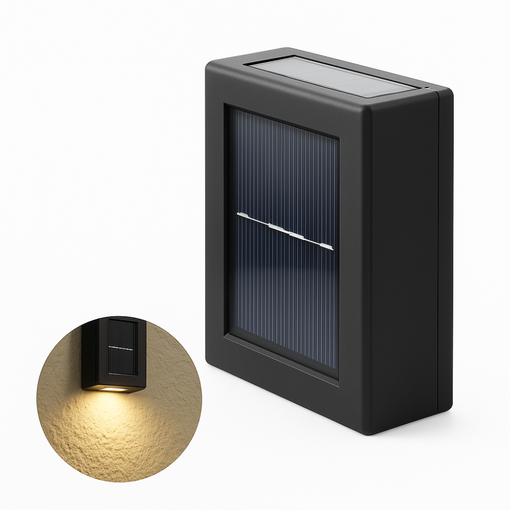 Solar LED Außen-Wandleuchte – Wetterfeste Gartenlampe mit warmweißem Licht