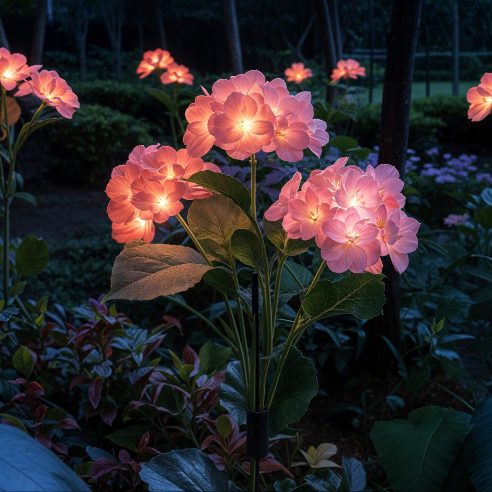 Solar Gartenleuchte LED Blumen – Wasserdichte Deko Solar Außenlampe für Garten & Terrasse – Warmweißes Licht – 4 Farben
