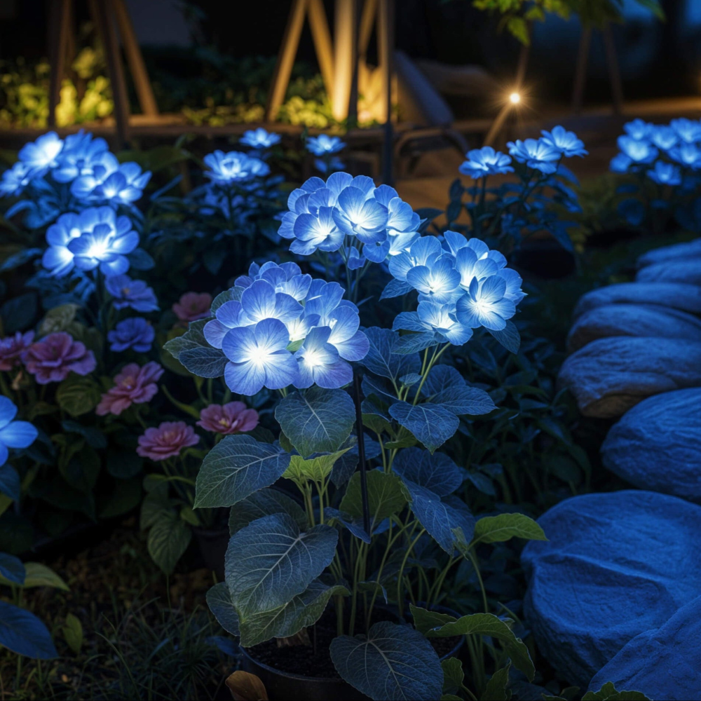 Solar Gartenleuchte LED Blumen – Wasserdichte Deko Solar Außenlampe für Garten & Terrasse – Warmweißes Licht – 4 Farben
