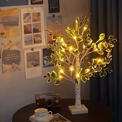 LED Birkenbaum Lampe – Lichterbaum Deko mit warmweißen LEDs | Tischlampe für Wohnzimmer & Schlafzimmer | Weiß & Schwarz erhältlich
