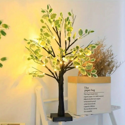 LED Birkenbaum Lampe – Lichterbaum Deko mit warmweißen LEDs | Tischlampe für Wohnzimmer & Schlafzimmer | Weiß & Schwarz erhältlich