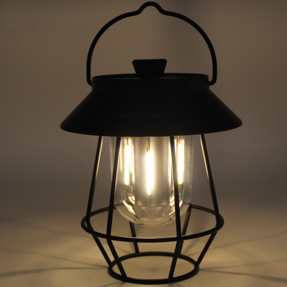 LED Retro Laterne – Tragbare Akku Tischlampe für Outdoor & Indoor | Warmweißes Licht – in Weiß & Schwarz erhältlich