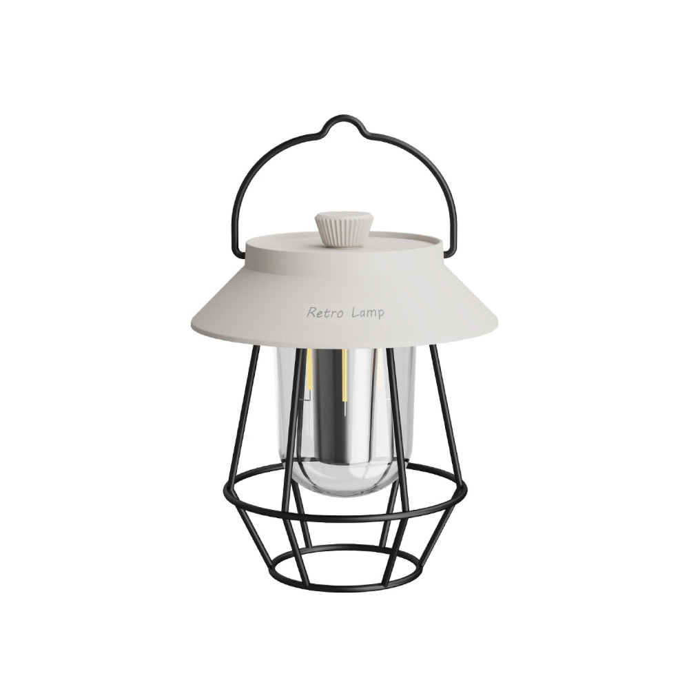 LED Retro Laterne – Tragbare Akku Tischlampe für Outdoor & Indoor | Warmweißes Licht – in Weiß & Schwarz erhältlich