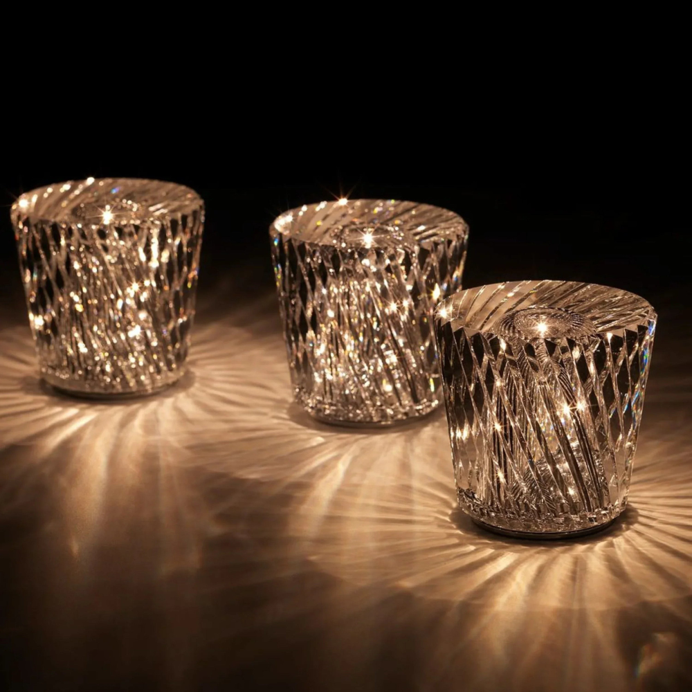 Kristall LED Tischlampe – Elegante kabellose Crystal Lampe als Stimmungslicht & Dekolicht für Wohnzimmer, Schlafzimmer & Zuhause