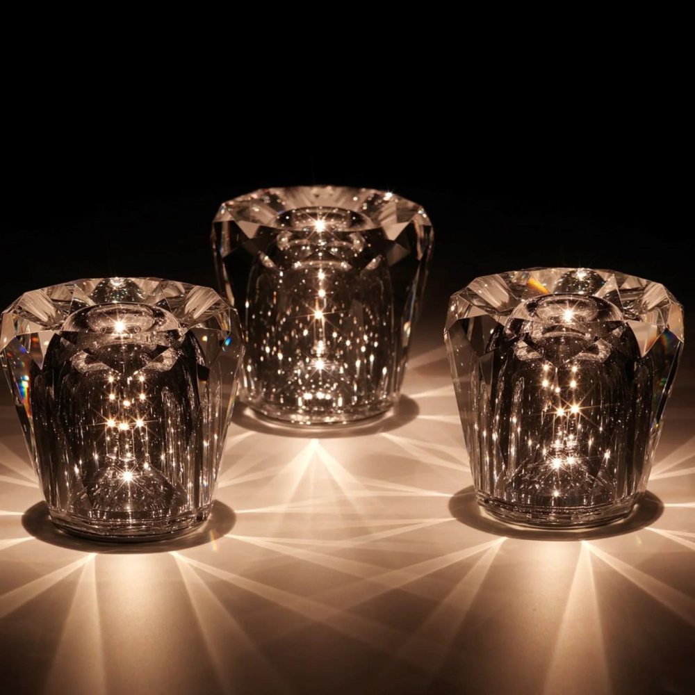 Kristall LED Tischlampe – Elegante kabellose Crystal Lampe als Stimmungslicht & Dekolicht für Wohnzimmer, Schlafzimmer & Zuhause