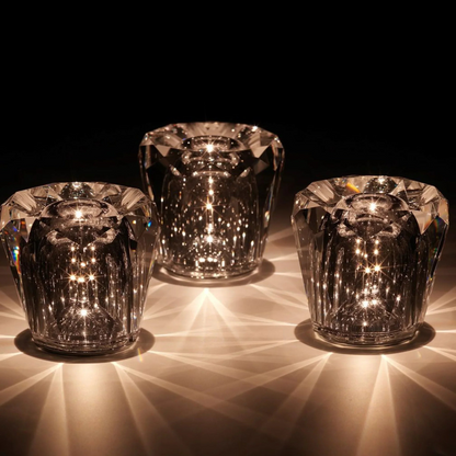 Kristall LED Tischlampe – Elegante kabellose Crystal Lampe als Stimmungslicht & Dekolicht für Wohnzimmer, Schlafzimmer & Zuhause