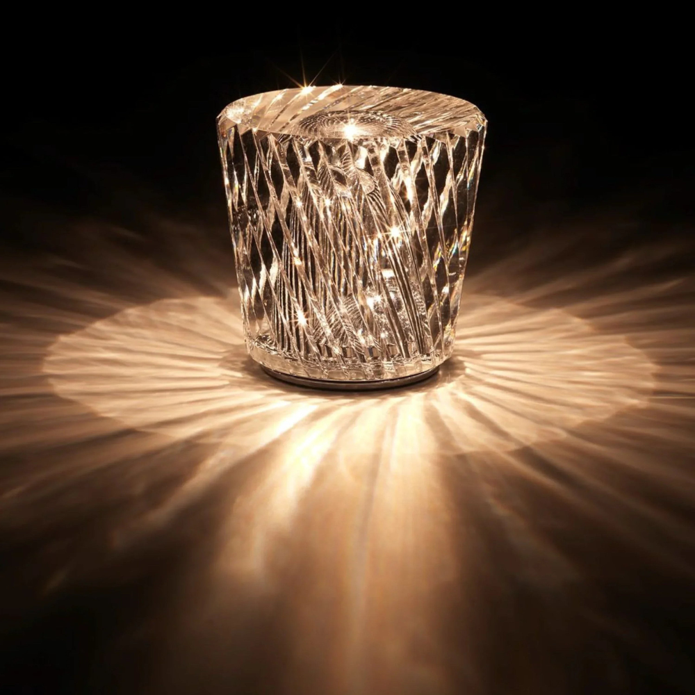 Kristall LED Tischlampe – Elegante kabellose Crystal Lampe als Stimmungslicht & Dekolicht für Wohnzimmer, Schlafzimmer & Zuhause