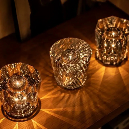 Kristall LED Tischlampe – Elegante kabellose Crystal Lampe als Stimmungslicht & Dekolicht für Wohnzimmer, Schlafzimmer & Zuhause