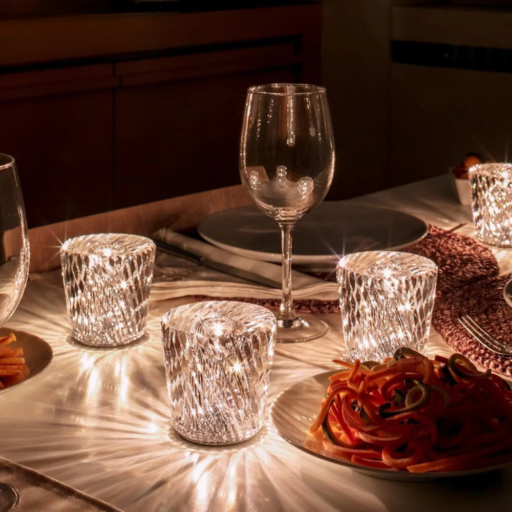 Kristall LED Tischlampe – Elegante kabellose Crystal Lampe als Stimmungslicht & Dekolicht für Wohnzimmer, Schlafzimmer & Zuhause