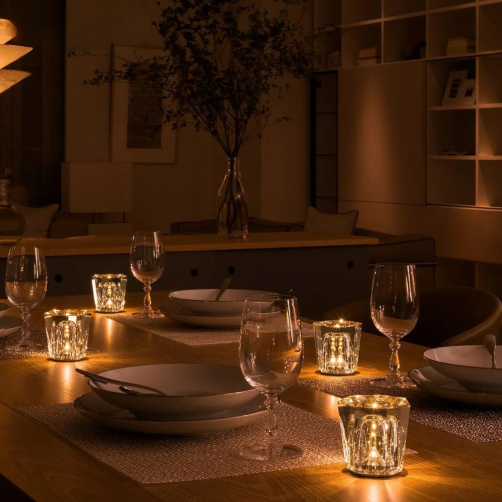 Kristall LED Tischlampe – Elegante kabellose Crystal Lampe als Stimmungslicht & Dekolicht für Wohnzimmer, Schlafzimmer & Zuhause