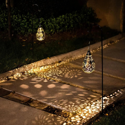 Solar Hängelampe Außen LED – Orientalische Solar Laterne warmweiß für Garten, Terrasse & Balkon – Wetterfest & Energiesparend