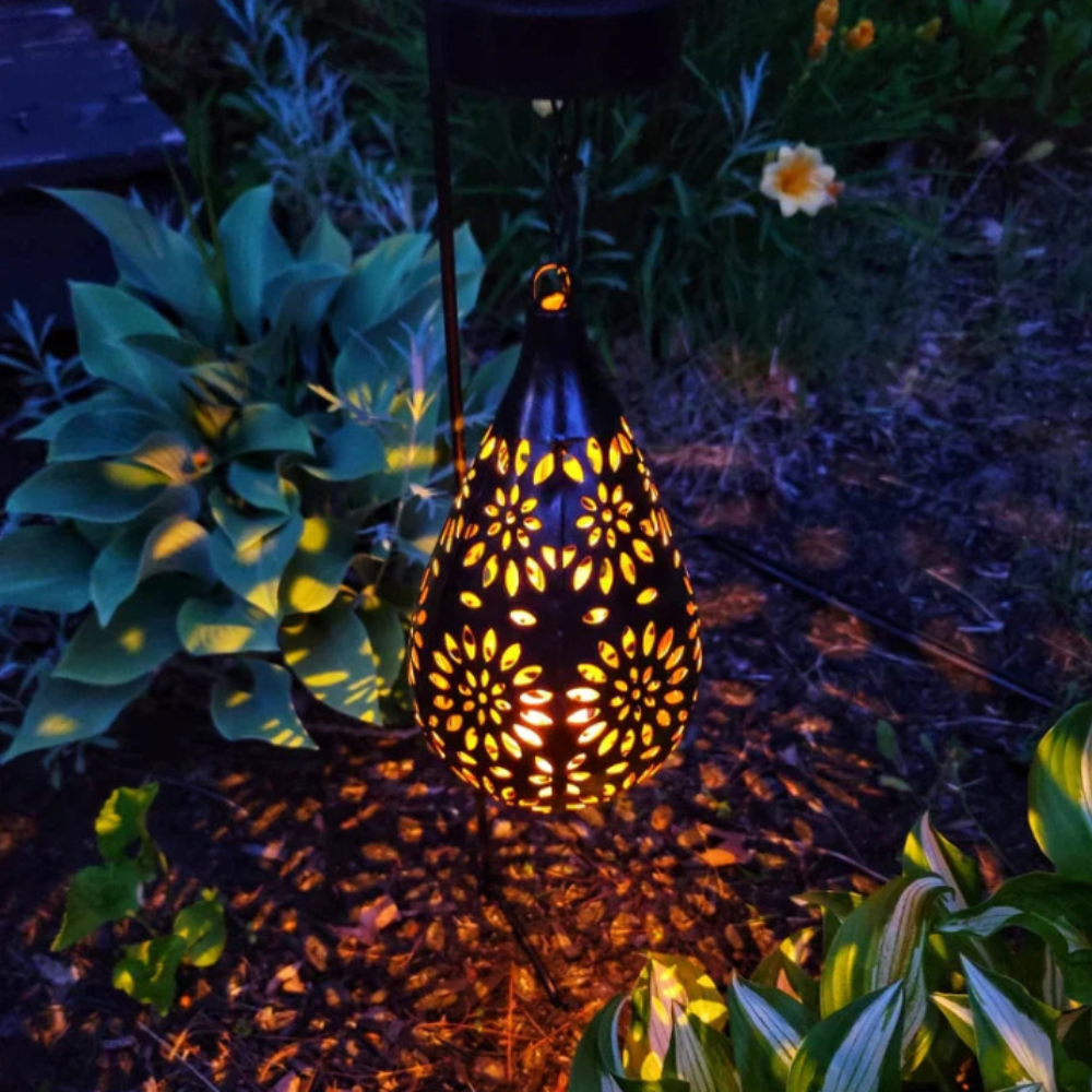 Solar Hängelampe Außen LED – Orientalische Solar Laterne warmweiß für Garten, Terrasse & Balkon – Wetterfest & Energiesparend