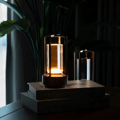 Kabellose dimmbare LED Tischlampe – Design Ambientelampe mit Akku und warmweißem Licht