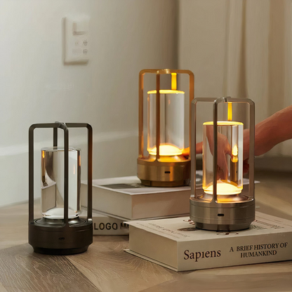 Kabellose dimmbare LED Tischlampe – Design Ambientelampe mit Akku und warmweißem Licht