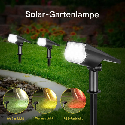 Solar LED Gartenstrahler – 150° verstellbar, wasserdicht Außenstrahler für Garten & Wegebeleuchtung