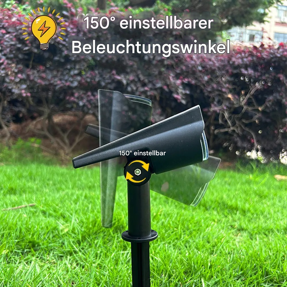 Solar LED Gartenstrahler – 150° verstellbar, wasserdicht Außenstrahler für Garten & Wegebeleuchtung