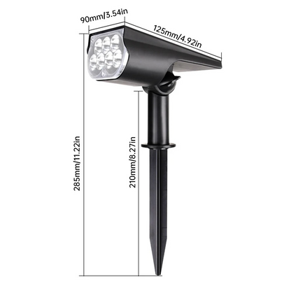 Solar LED Gartenstrahler – 150° verstellbar, wasserdicht Außenstrahler für Garten & Wegebeleuchtung