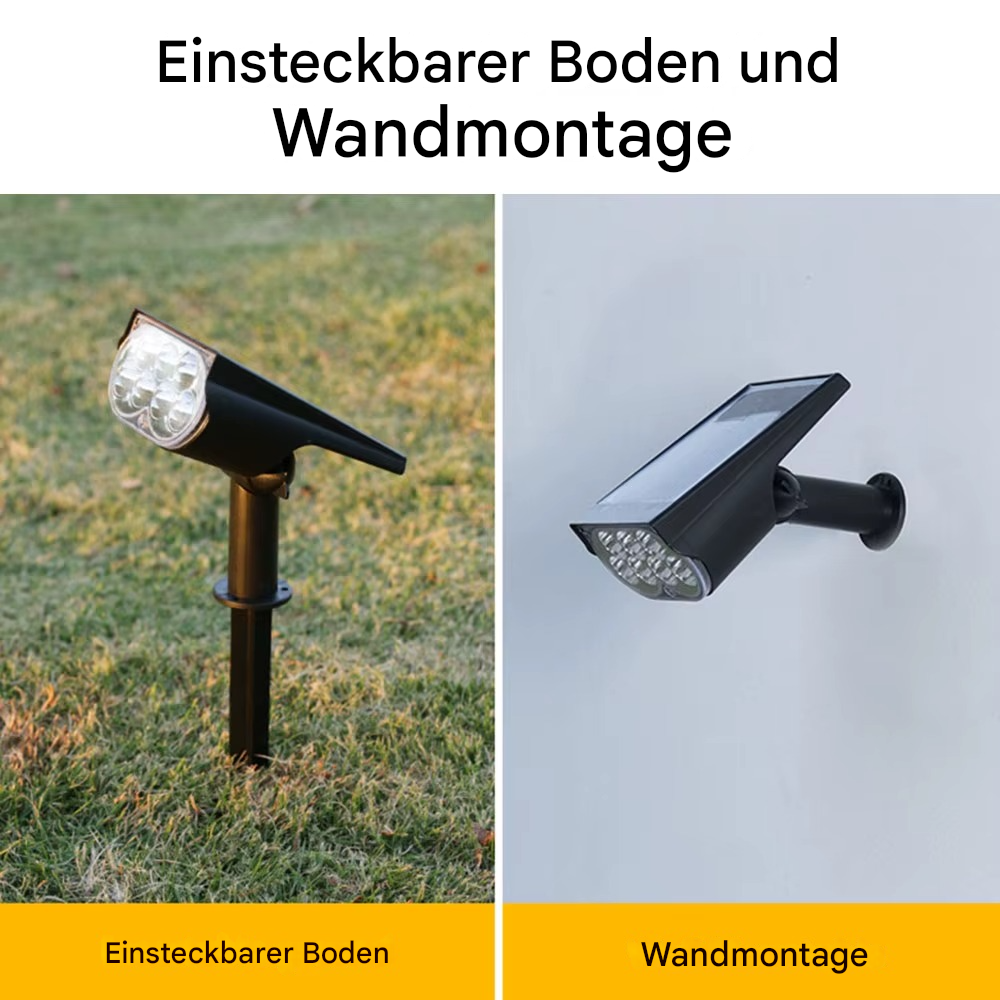 Solar LED Gartenstrahler – 150° verstellbar, wasserdicht Außenstrahler für Garten & Wegebeleuchtung