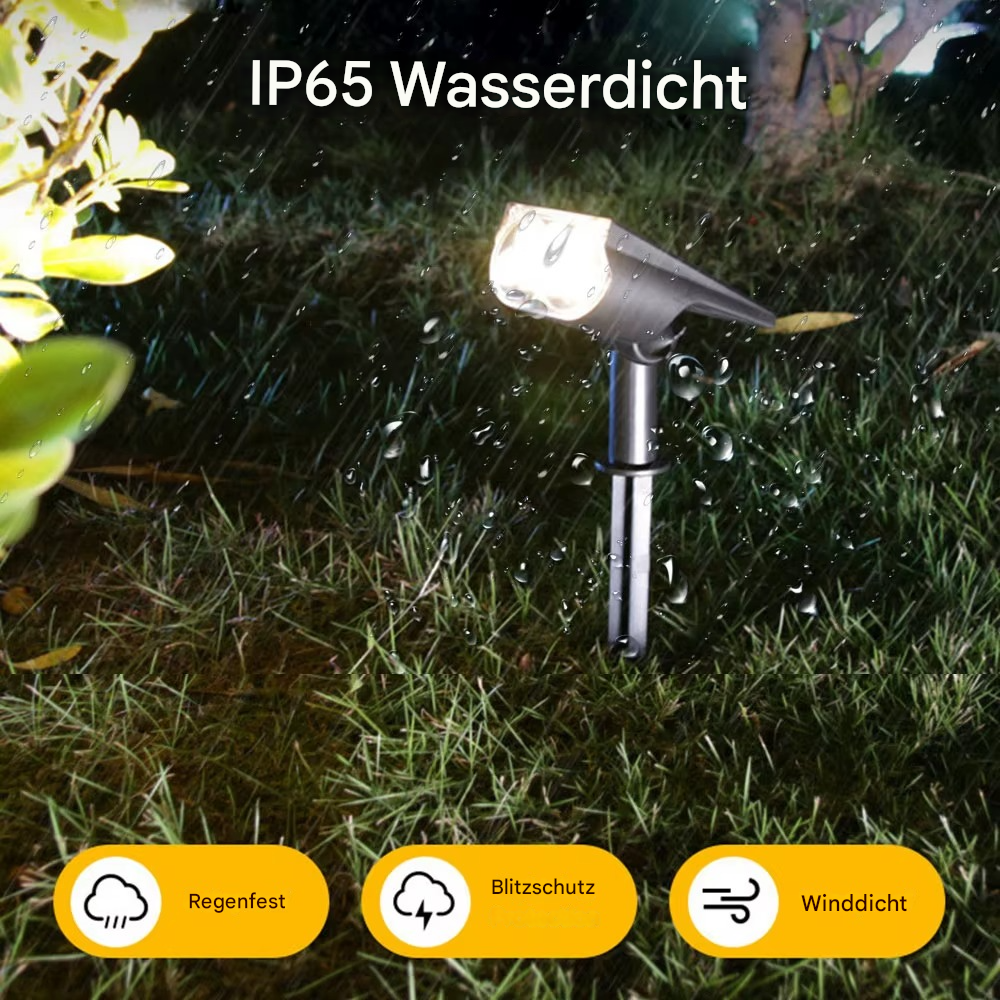 Solar LED Gartenstrahler – 150° verstellbar, wasserdicht Außenstrahler für Garten & Wegebeleuchtung