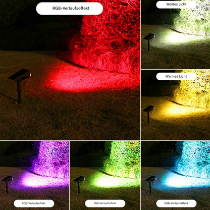 Solar LED Gartenstrahler – 150° verstellbar, wasserdicht Außenstrahler für Garten & Wegebeleuchtung