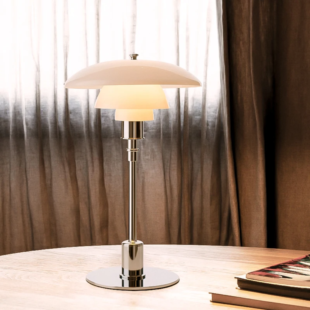 Retro Tischlampe aus Glas – Design LED Leuchte für Wohnzimmer & Schlafzimmer | Vintage Dekolampe in 4 Varianten