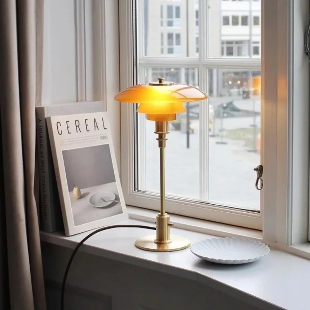 Retro Tischlampe aus Glas – Design LED Leuchte für Wohnzimmer & Schlafzimmer | Vintage Dekolampe in 4 Varianten